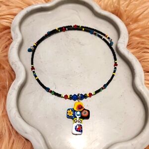 Southwestern/Mexican style, wrap beaded choker necklace so pretty